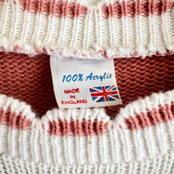 Vintage Striped Knit Short sleeve Top Made in England S - Picture 5 of 8